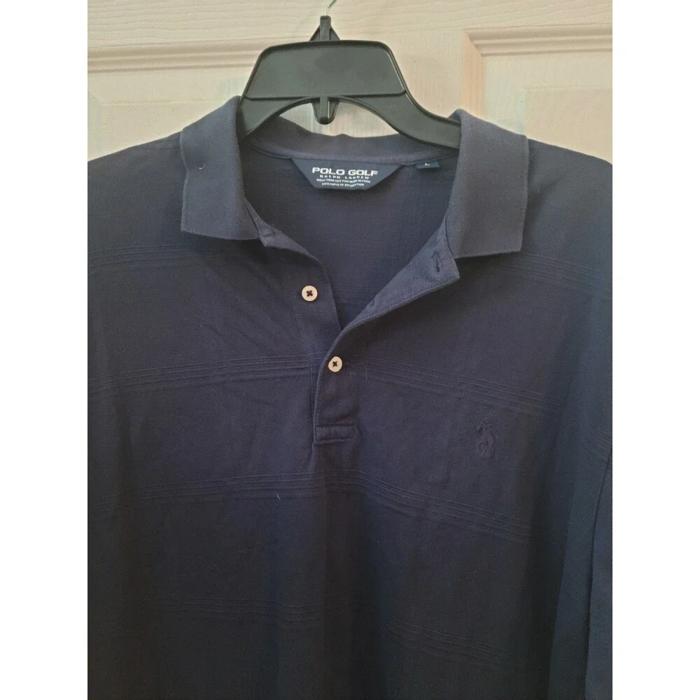Mens Vintage Polo Golf Ralph Lauren Navy Blue Polo Shirt Size Large